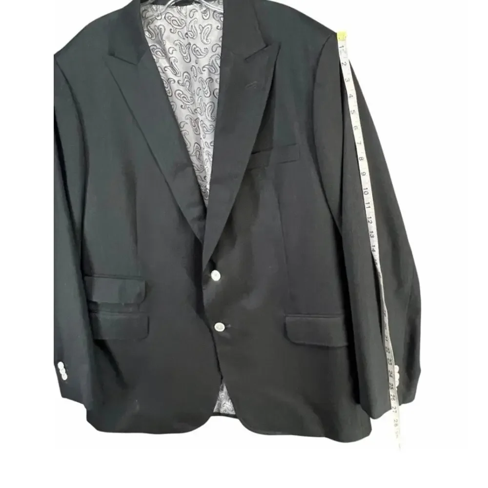 Elevee Bespoke Scabal Wool Sport Coat Jacket Approx 44R Surgeon Cuffs Peak Lapel